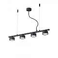 Sospensione Industrial-Minimal Minor Metallo Nero 4 Luci Gx53 9W 3000K 235455
