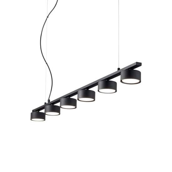 Sospensione Industrial-Minimal Minor Metallo Nero 6 Luci Gx53 9W 3000K 235486