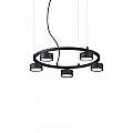 Sospensione Industrial-Minimal Minor Metallo Nero 5 Luci Gx53 9W 3000K 235516
