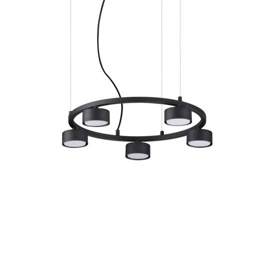 Sospensione Industrial-Minimal Minor Metallo Nero 5 Luci Gx53 9W 3000K 235516