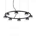 Sospensione Industrial-Minimal Minor Metallo Nero 8 Luci Gx53 9W 3000K 235547