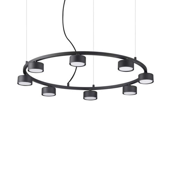 Sospensione Industrial-Minimal Minor Metallo Nero 8 Luci Gx53 9W 3000K 235547