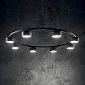Sospensione Industrial-Minimal Minor Metallo Nero 8 Luci Gx53 9W 3000K 235547