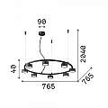 Sospensione Industrial-Minimal Minor Metallo Nero 8 Luci Gx53 9W 3000K 235547