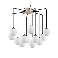 Sospensione Contemporanea Rhapsody Metallo Nero 12 Luci G9 3W 3000K Luce Calda