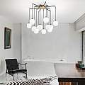 Sospensione Contemporanea Rhapsody Metallo Nero 12 Luci G9 3W 3000K Luce Calda 236957