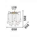 Sospensione Contemporanea Rhapsody Metallo Nero 12 Luci G9 3W 3000K Luce Calda 236957