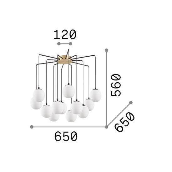 Sospensione Contemporanea Rhapsody Metallo Nero 12 Luci G9 3W 3000K Luce Calda 236957