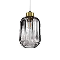 Sospensione Vintage-Decò Mint-3 Metallo Fumè 1 Luce E27