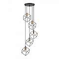 Sospensione Industrial-Minimal Ice Metallo Nero 5 Luci E27 237664