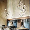 Sospensione Industrial-Minimal Ice Metallo Nero 5 Luci E27 237664