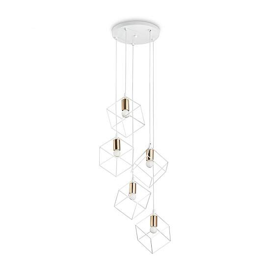 Sospensione Industrial-Minimal Ice Metallo Bianco 5 Luci E27 237671