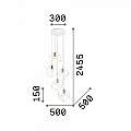 Sospensione Industrial-Minimal Ice Metallo Bianco 5 Luci E27 237671