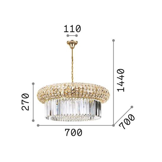 Lampadario Classico Nabucco Metallo Oro 16 Luci E14 237800