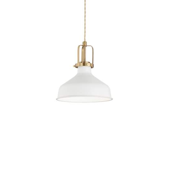 Sospensione Industrial-Minimal Eris-1 Metallo Bianco 1 Luce E27 238104