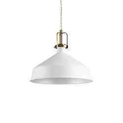 Sospensione Industrial-Minimal Eris-2 Metallo Bianco 1 Luce E27