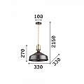 Sospensione Industrial-Minimal Eris-2 Metallo Bianco 1 Luce E27 238135