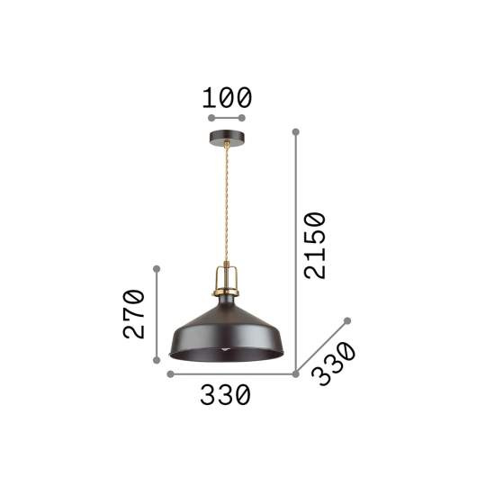 Sospensione Industrial-Minimal Eris-2 Metallo Bianco 1 Luce E27 238135
