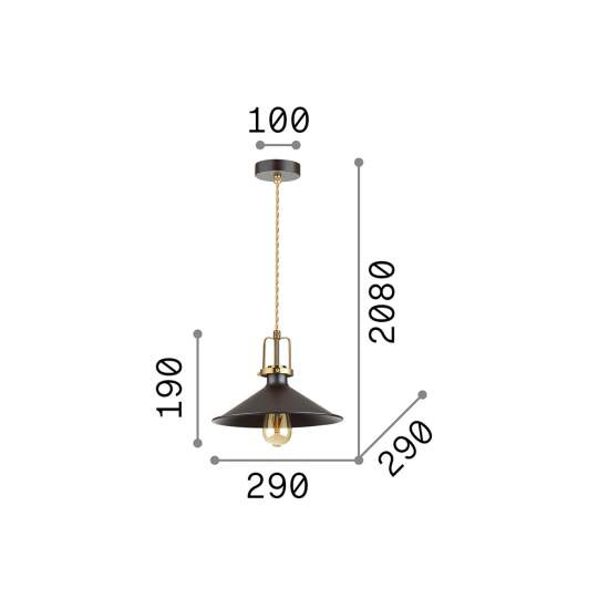 Sospensione Industrial-Minimal Eris-3 Metallo Bianco 1 Luce E27 238173
