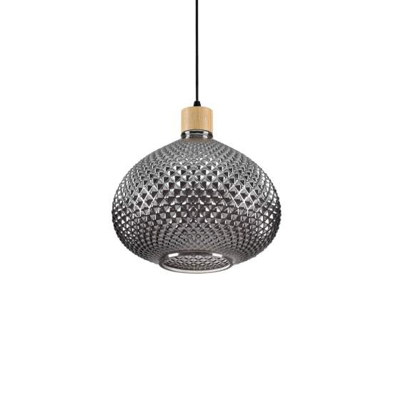Sospensione Contemporanea Bergen-3 Vetro Fumè 1 Luce E27 238920