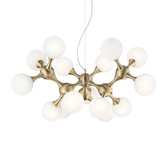 Sospensione Contemporanea Nodi Metallo Ottone 15 Luci E14 241012