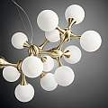 Sospensione Contemporanea Nodi Metallo Ottone 15 Luci E14 241012