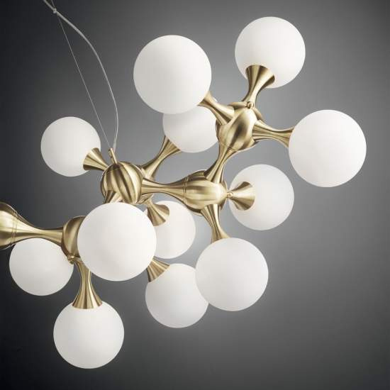 Sospensione Contemporanea Nodi Metallo Ottone 15 Luci E14 241012