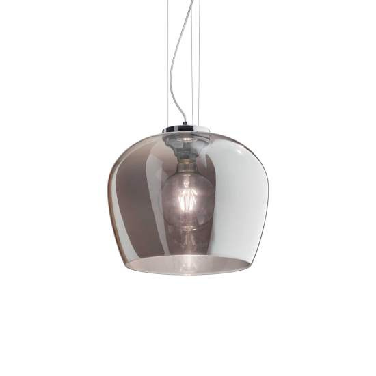 Sospensione Vintage-Decò Blossom Metallo Fumè 1 Luce E27 241517
