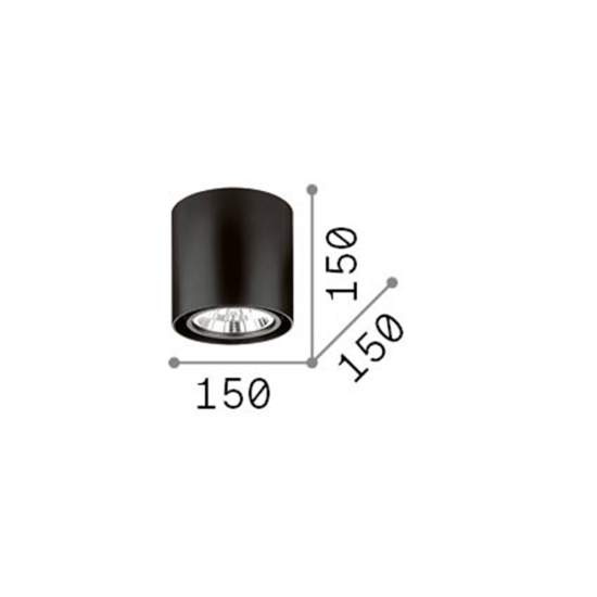 Plafoniera Moderna Mood Round Alluminio Nero 1 Luce Gu10 10W 3000Kd15Cm 243450