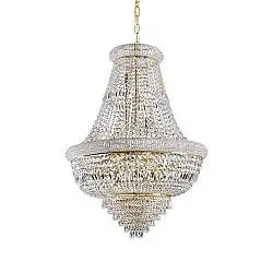 Lampadario Classico Dubai Metallo-Cristallo Ottone 24 Luci E14