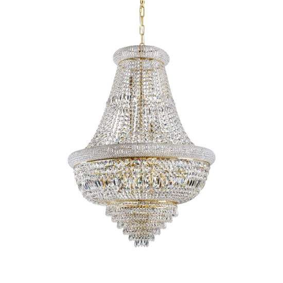 Lampadario Classico Dubai Metallo-Cristallo Ottone 24 Luci E14 243528