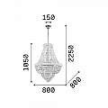 Lampadario Classico Dubai Metallo-Cristallo Ottone 24 Luci E14 243528
