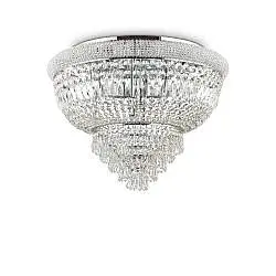 Plafoniera Classica Dubai Metallo-Cristallo Cromo 24 Luci E14