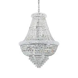 Lampadario Classico Dubai Metallo-Cristallo Cromo 24 Luci E14