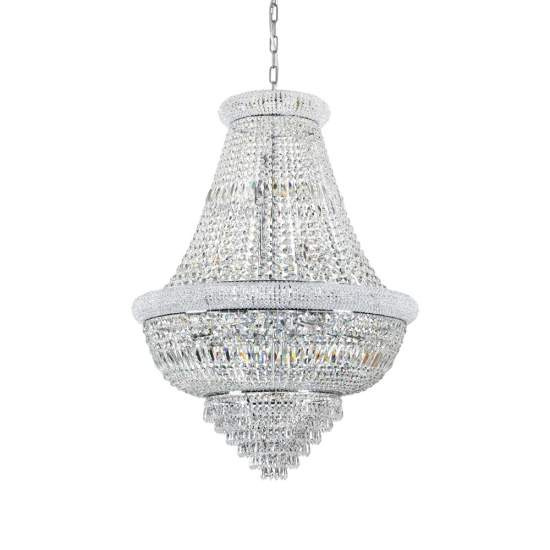 Lampadario Classico Dubai Metallo-Cristallo Cromo 24 Luci E14 243597
