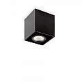 Plafoniera Moderna Mood Square Alluminio Nero 1 Luce Gu10 7W 3000K D9Cm 243948