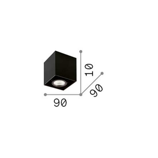 Plafoniera Moderna Mood Square Alluminio Nero 1 Luce Gu10 7W 3000K D9Cm 243948