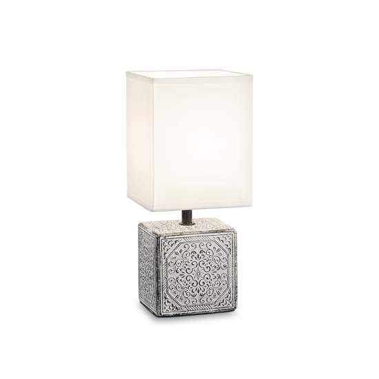 Lampade Da Scrivania Shabby Chic - Provenzale Kali'-1 Metallo Bianco 1 Luce E14 245348