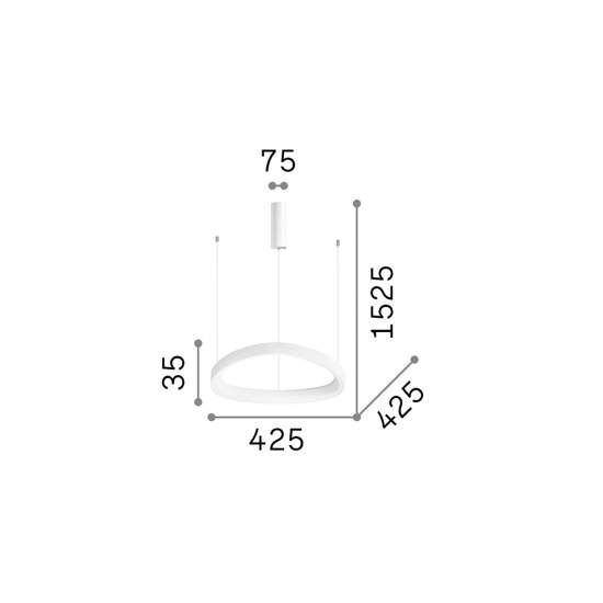 Sospensione Moderna Gemini Metallo Nero Led 38W 3000K Luce Calda 247236
