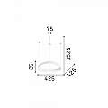 Sospensione Moderna Gemini Metallo Ottone Led 38W 3000K Luce Calda 247243