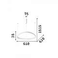 Sospensione Moderna Gemini Metallo Nero Led 48W 3000K Luce Calda 247267