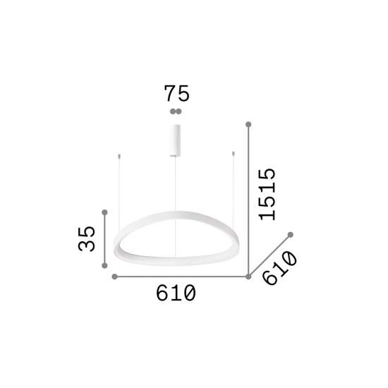 Sospensione Moderna Gemini Metallo Nero Led 48W 3000K Luce Calda 247267
