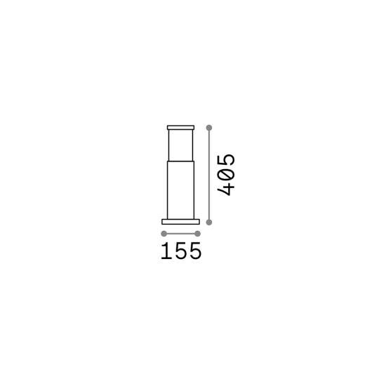 Piantana-Palo Da Esterno Moderna Tronco Alluminio Bianco 1 Luce E27 H40Cm 248264