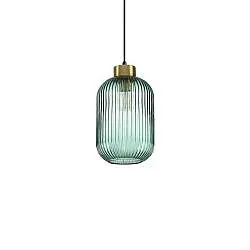 Sospensione Vintage-Decò Mint-1 Metallo Verde 1 Luce E27