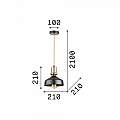 Sospensione Industrial-Minimal Eris-1 Metallo Nero 1 Luce E27 249056