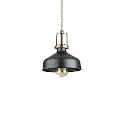 Sospensione Industrial-Minimal Eris-2 Metallo Nero 1 Luce E27