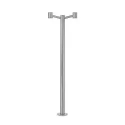 Piantana Moderna Clio Alluminio Grigio 2 Luci E27