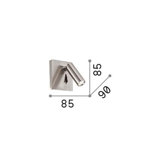 Applique Moderna Lite Metallo Bianco Led 3W 3000K Luce Calda 250106