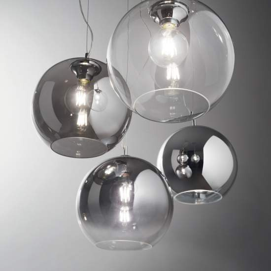 Sospensione Moderna Nemo Metallo Cromo 1 Luce E27 D30Cm 250335