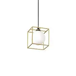 Sospensione Contemporanea Lingotto Metallo Ottone 1 Luce G9 3W 3000K Luce Calda